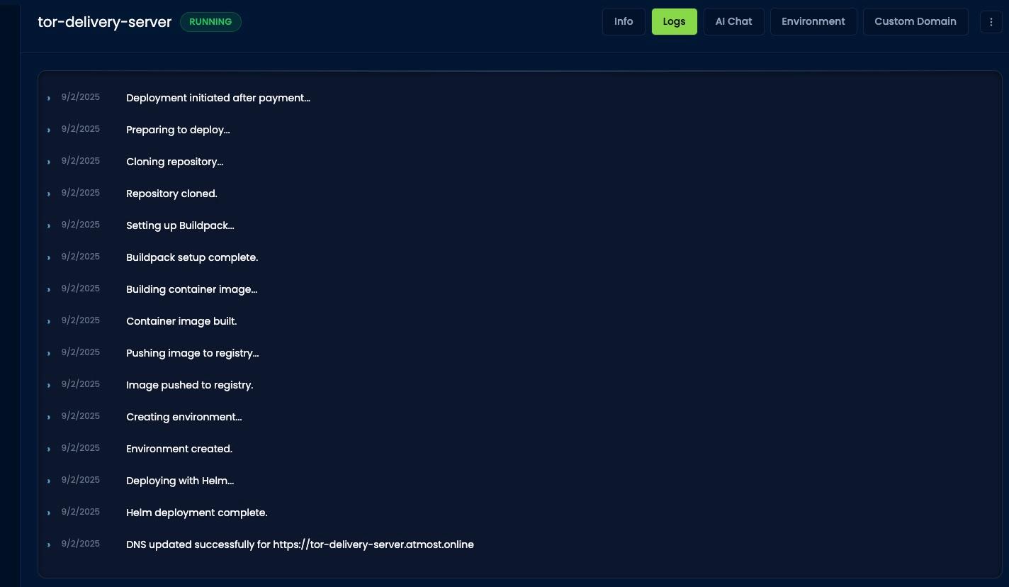 Application logs interface